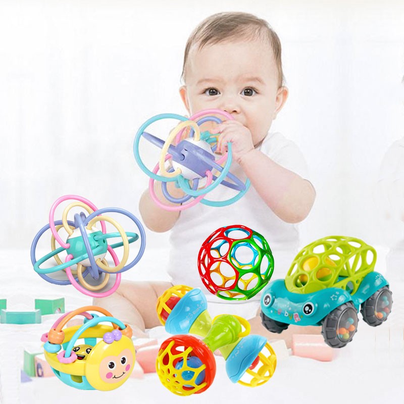 Brinquedo sensorial e educativo para bebês – 0 a 12 meses | Chocalho, mordedor, dentição e desenvolvimento motor.