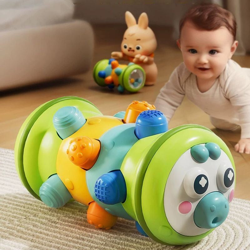 Rolo sensorial para bebê – estimula o engatinhar, tempo de barriga e desenvolvimento motor (0–12 meses).