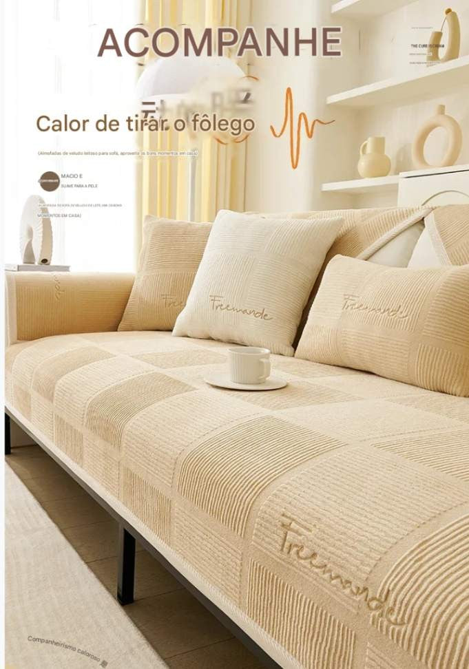 Capa de Sofá Nórdica Universal – Antiderrapante, elegante e perfeita para todas as estações!
