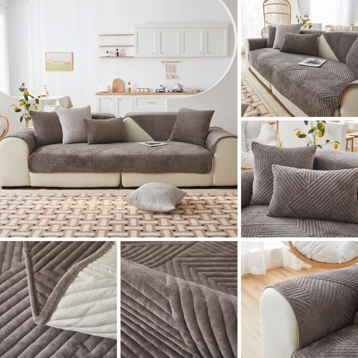 Capa de Sofá em Veludo Cristal Premium – Proteja seu sofá com estilo, conforto e segurança!