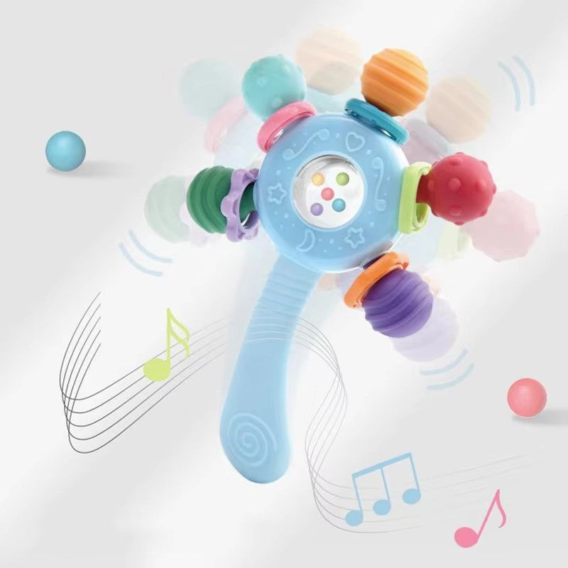 Brinquedo sensorial e educativo para bebês – 0 a 12 meses | Chocalho, mordedor, dentição e desenvolvimento motor.