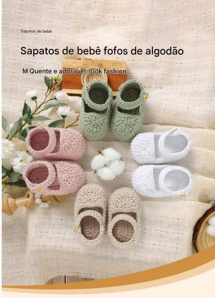 Sapatos para Bebê Recém-Nascido Menina (0-1 ano): Moda, cor pura, malha infantil, antiderrapante e sola macia. Ideais para os primeiros passos no inverno, perfeitos para caminhadas!