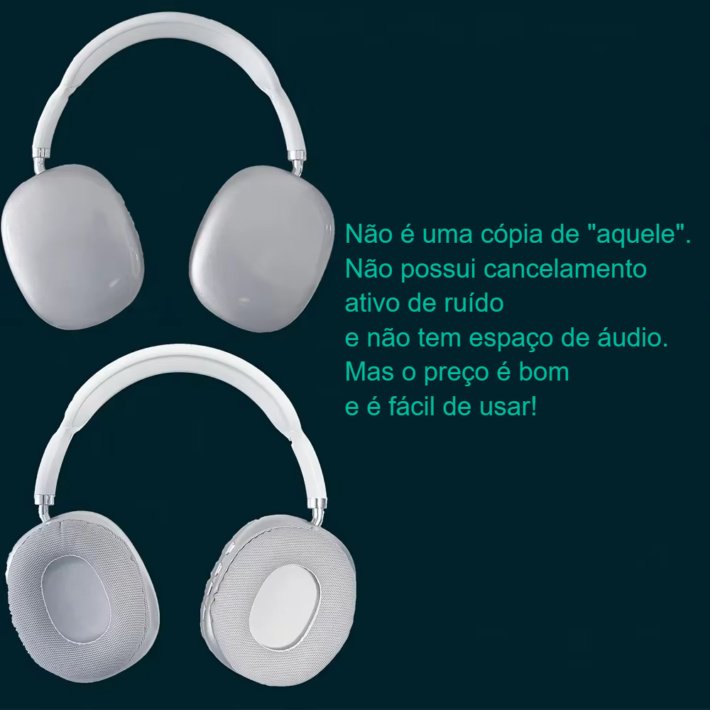 Novo P9 Sem Fio Bluetooth - Fones de Ouvido com Cancelamento de Ruído e Microfone
