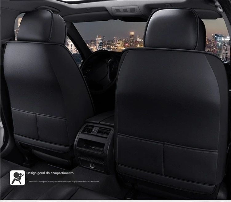 Conjunto de Capas de Banco em Couro PU Universal – Protetor de Assento Dividido para Carros e SUVs | Conforto e Elegância para Todas as Estações