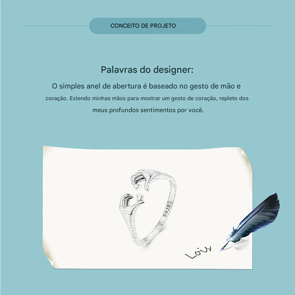 Anel WOSTU em Prata Esterlina 925 – Símbolo de Amor e União!