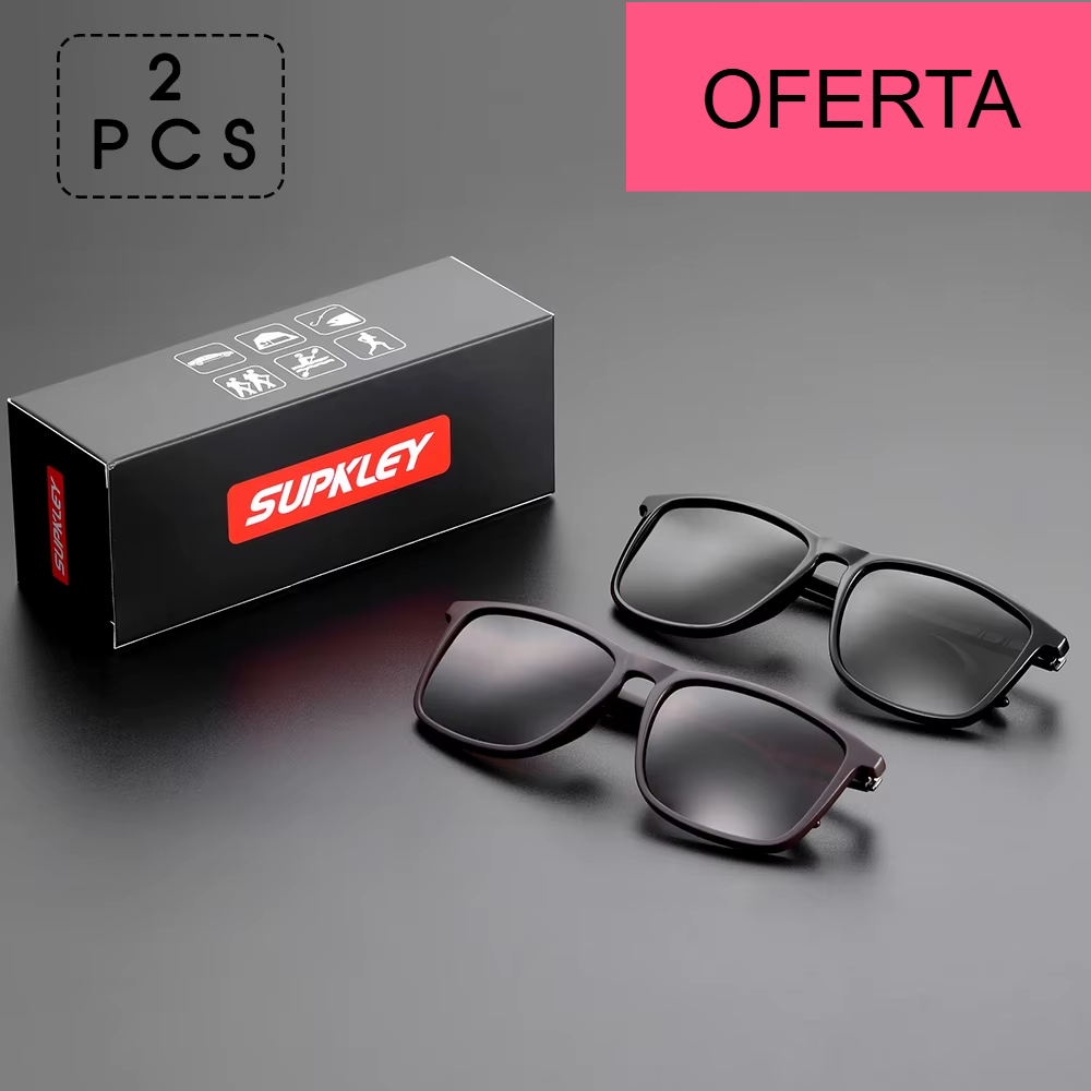 SUPKLEY Óculos de Sol Esportivos para Homens Óculos de sol polarizados, confortáveis e leves, com design quadrado. Um acessório masculino perfeito para o dia a dia.