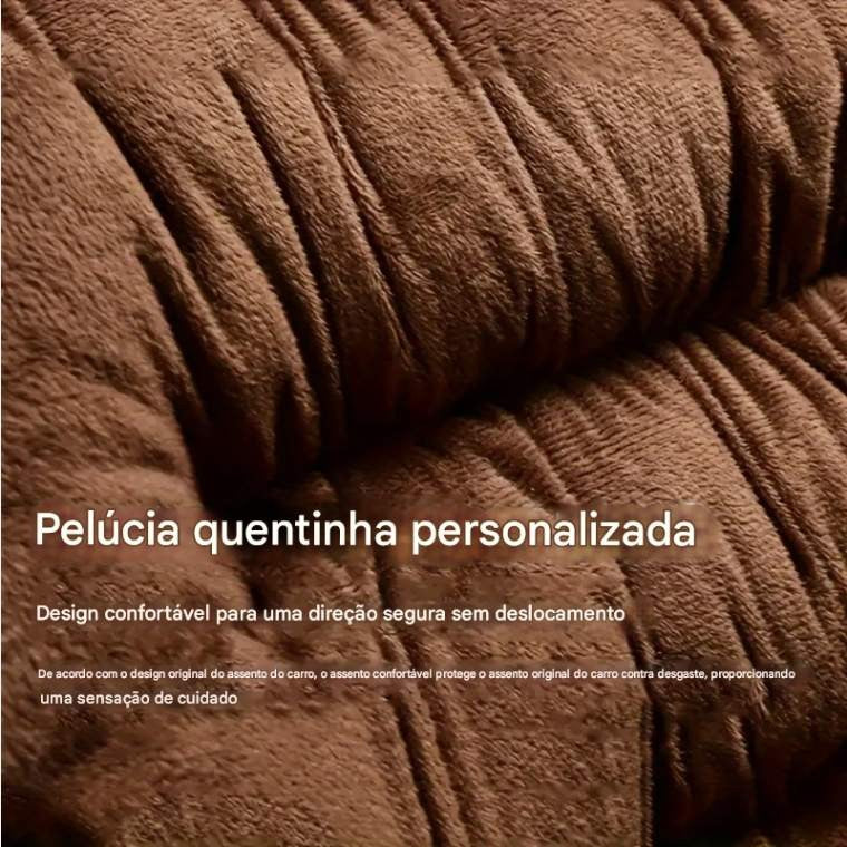 Almofada de Assento de Carro de Pelúcia Luxo – Capa de Banco Frontal Universal, Confortável e Elegante, Para Inverno, Ajuste Fácil e Cuidados Práticos