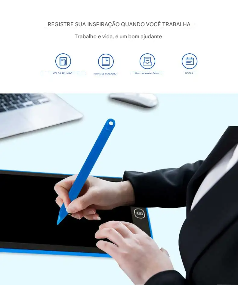 Prancheta Eletrônica LCD – Tablet de Escrita e Desenho Infantil Disponível nos tamanhos: 8.5 / 10 / 12 polegadas