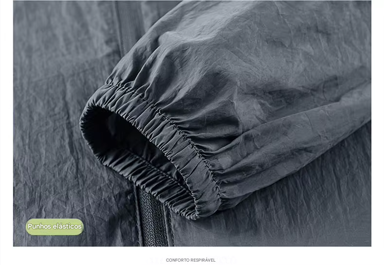 Jaqueta masculina à prova d'água para o verão, ideal para caminhadas, pesca e ciclismo. Com capuz, leve e com proteção solar.