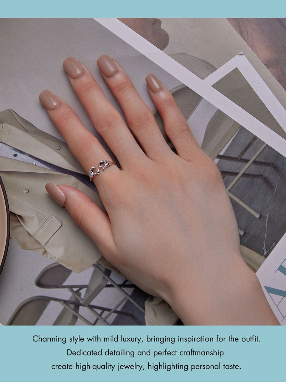 Anel WOSTU em Prata Esterlina 925 – Símbolo de Amor e União!