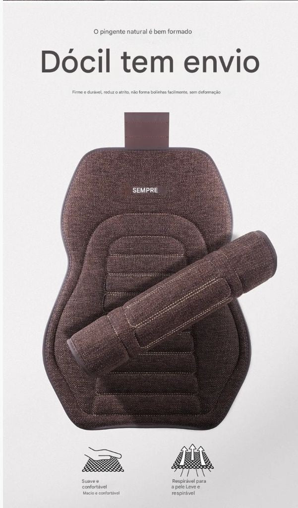 Capa Universal para Assento de Carro em Linho | 4 Estações | Respirável e Antiderrapante | Proteção Elegante para Bancos Automotivos