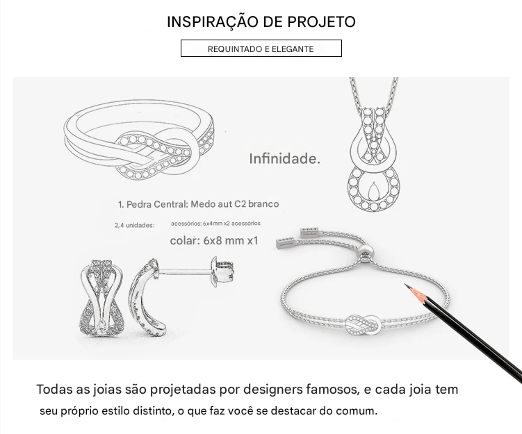 Anel de declaração em Prata Esterlina 925 com nó do infinito ?? e pedra preciosa ? — símbolo de amor eterno!