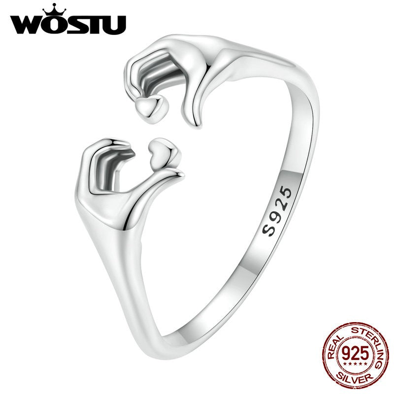 Anel WOSTU em Prata Esterlina 925 – Símbolo de Amor e União!