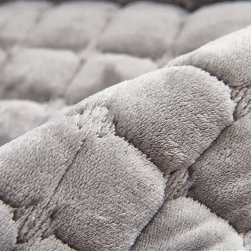 Capa de Sofá Reclinável em Flanela com Bolsos - Antiderrapante, Macia e Elegante – 1 Lugar