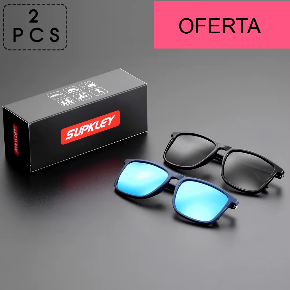 SUPKLEY Óculos de Sol Esportivos para Homens Óculos de sol polarizados, confortáveis e leves, com design quadrado. Um acessório masculino perfeito para o dia a dia.