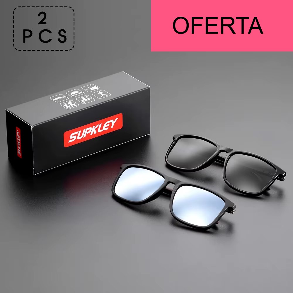 SUPKLEY Óculos de Sol Esportivos para Homens Óculos de sol polarizados, confortáveis e leves, com design quadrado. Um acessório masculino perfeito para o dia a dia.