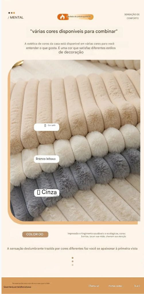 Almofada de sofá com pelo sintético de coelho, extra macia e quente para o inverno – capa de assento aconchegante e elegante!