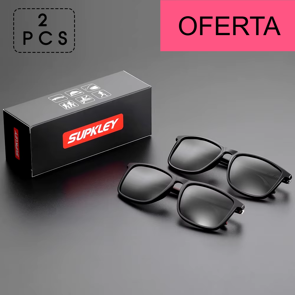 SUPKLEY Óculos de Sol Esportivos para Homens Óculos de sol polarizados, confortáveis e leves, com design quadrado. Um acessório masculino perfeito para o dia a dia.