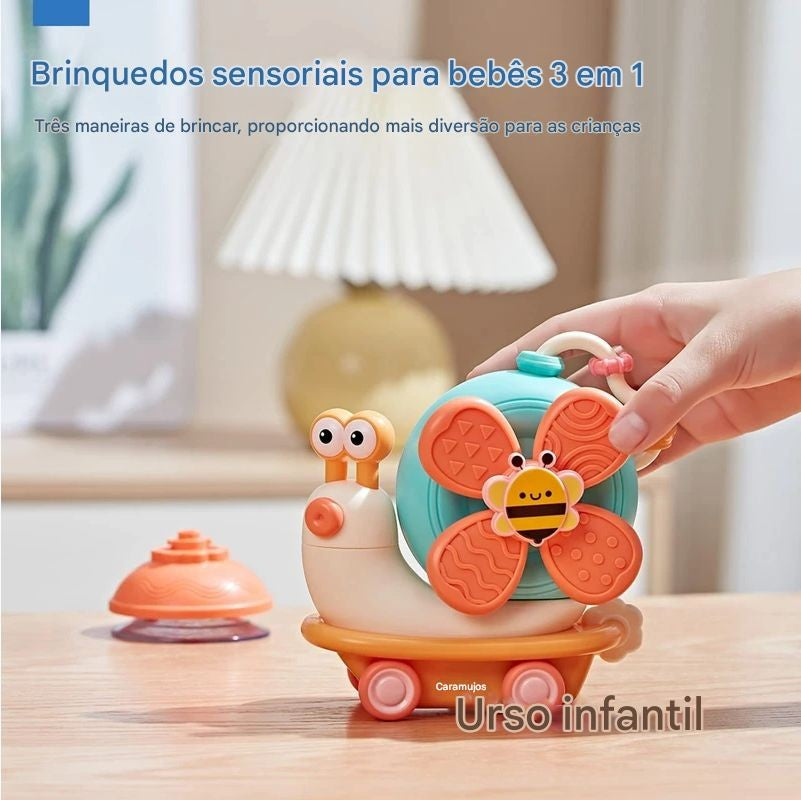 Brinquedo Giratório de Ventosa — Estímulo Sensorial e Motor para Bebês de 6 a 18 Meses | Ideal para Viagem