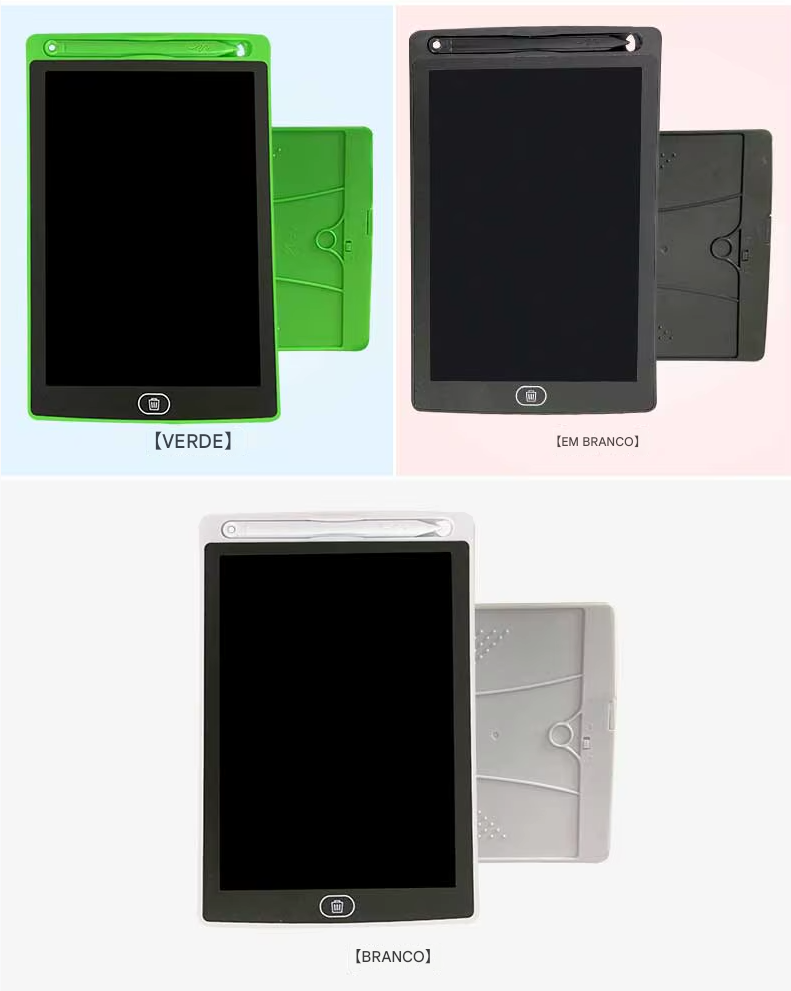 Prancheta Eletrônica LCD – Tablet de Escrita e Desenho Infantil Disponível nos tamanhos: 8.5 / 10 / 12 polegadas