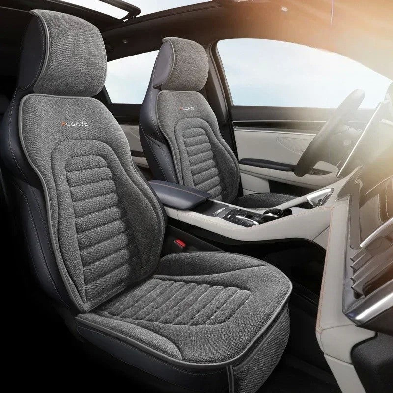 Capa Universal para Assento de Carro em Linho | 4 Estações | Respirável e Antiderrapante | Proteção Elegante para Bancos Automotivos
