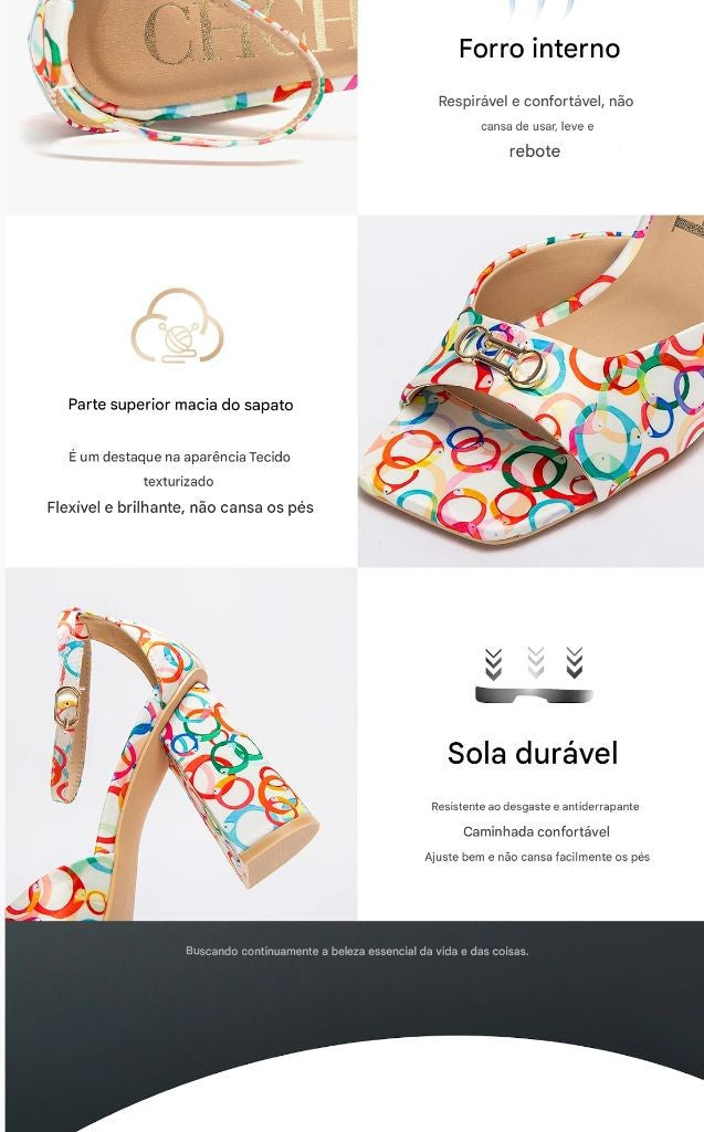 Salto alto feminino com flor metálica – elegância e luxo para festas inesquecíveis!