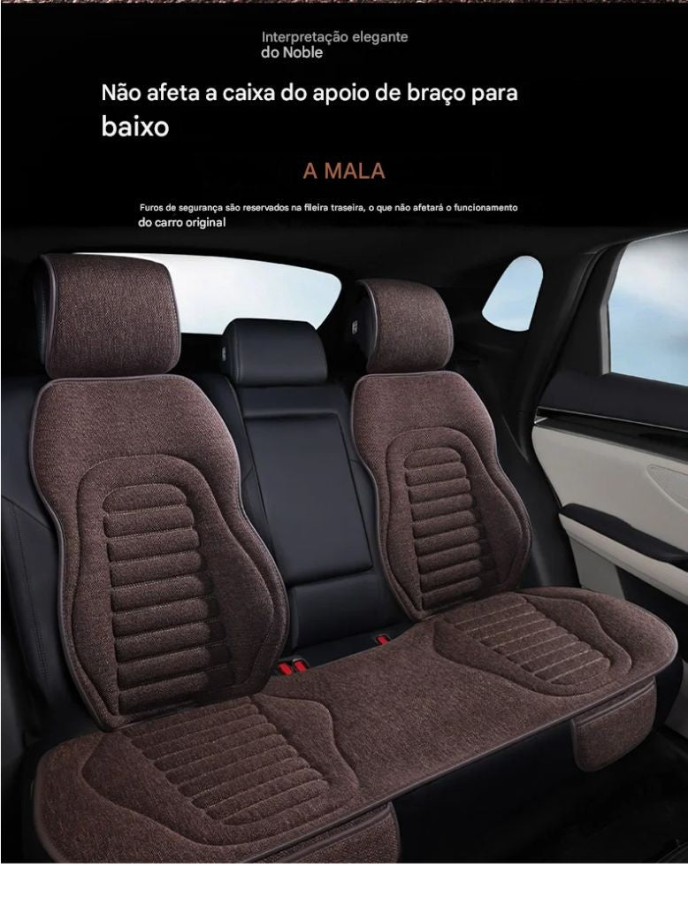 Capa Universal para Assento de Carro em Linho | 4 Estações | Respirável e Antiderrapante | Proteção Elegante para Bancos Automotivos