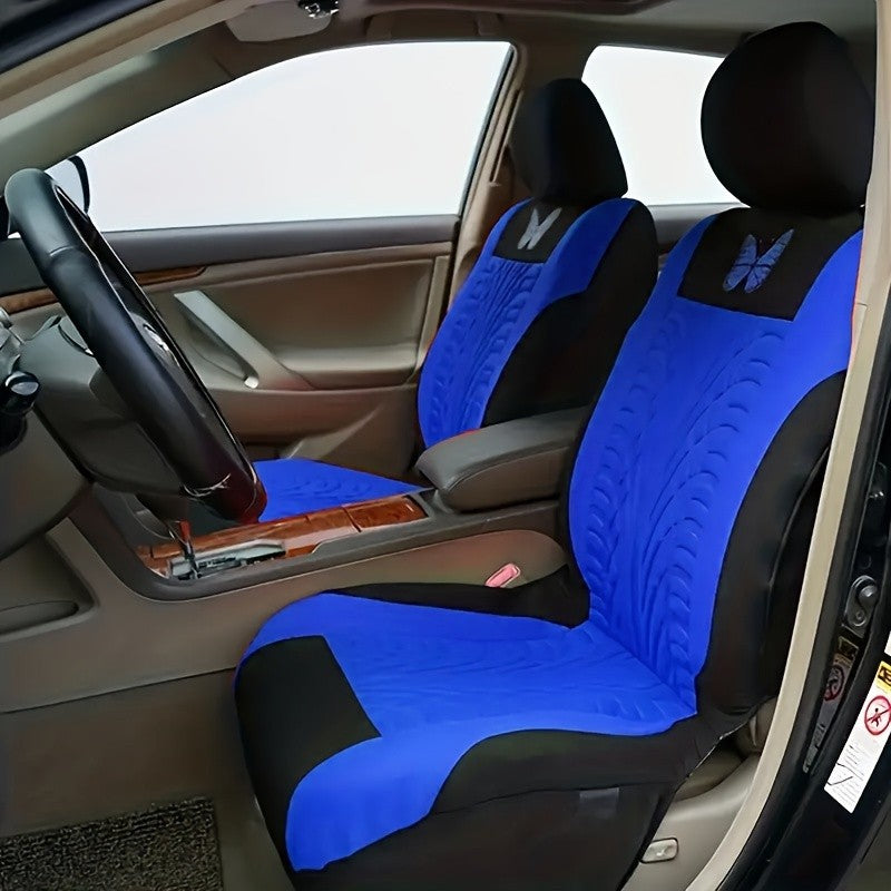 Conjunto Universal de Capas para Banco de Carro 9 Peças – Bordado Borboleta Vermelha, Estilo Elegante e Proteção Completa para Todas as Estações