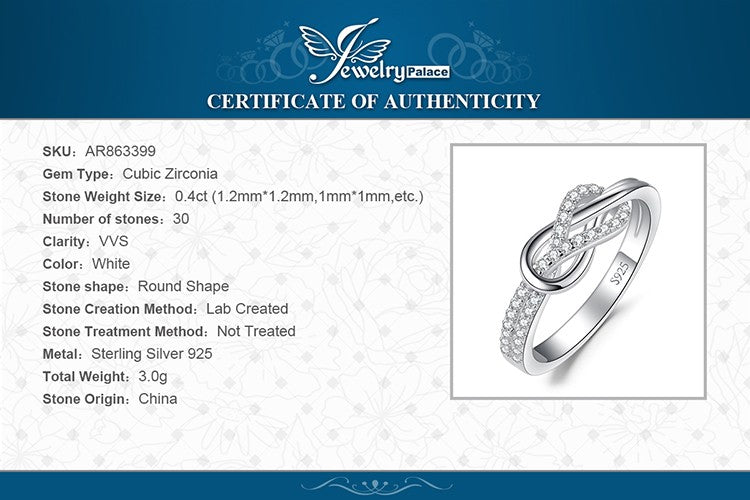 Anel de declaração em Prata Esterlina 925 com nó do infinito ?? e pedra preciosa ? — símbolo de amor eterno!