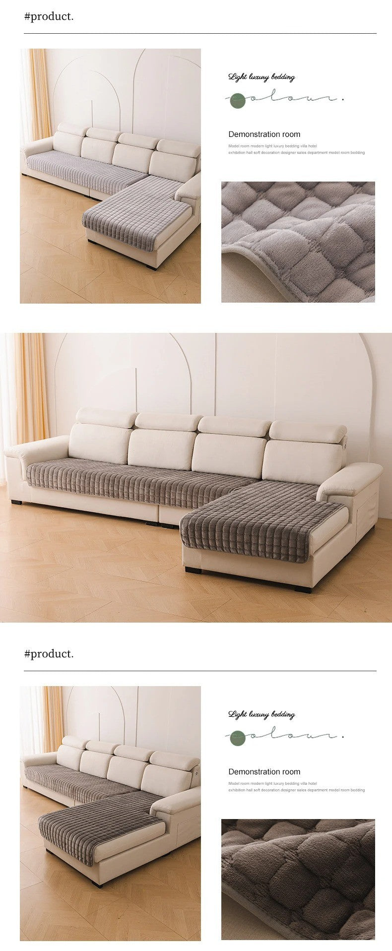 Capa de Sofá em Veludo Cristal – Modelo em L (Formato de Canto)