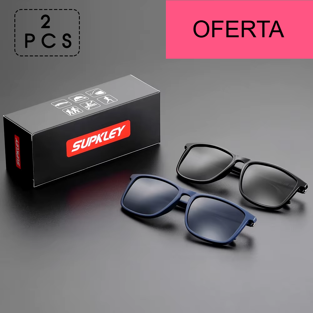 SUPKLEY Óculos de Sol Esportivos para Homens Óculos de sol polarizados, confortáveis e leves, com design quadrado. Um acessório masculino perfeito para o dia a dia.