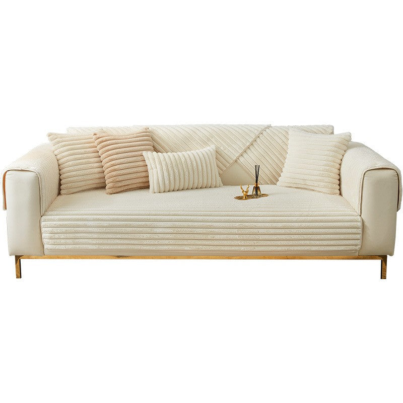 Almofada de sofá com pelo sintético de coelho, extra macia e quente para o inverno – capa de assento aconchegante e elegante!
