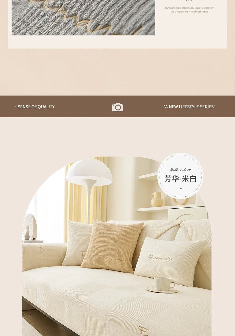 Capa de Sofá Nórdica Universal – Antiderrapante, elegante e perfeita para todas as estações!