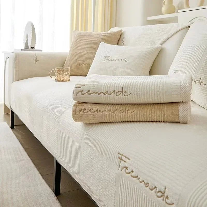 Capa de Sofá Nórdica Universal – Antiderrapante, elegante e perfeita para todas as estações!