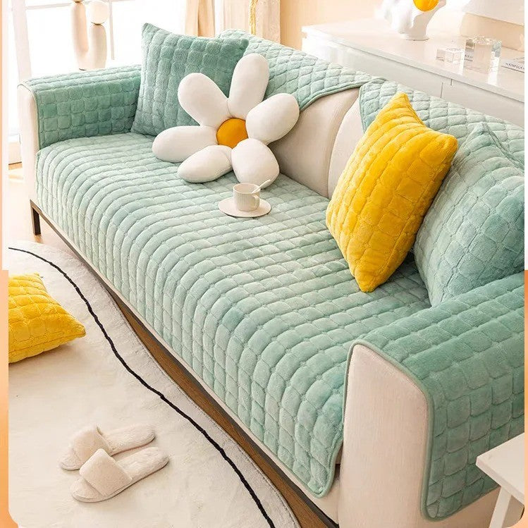 Capa de Sofá em Veludo Cristal – Modelo em L (Formato de Canto)
