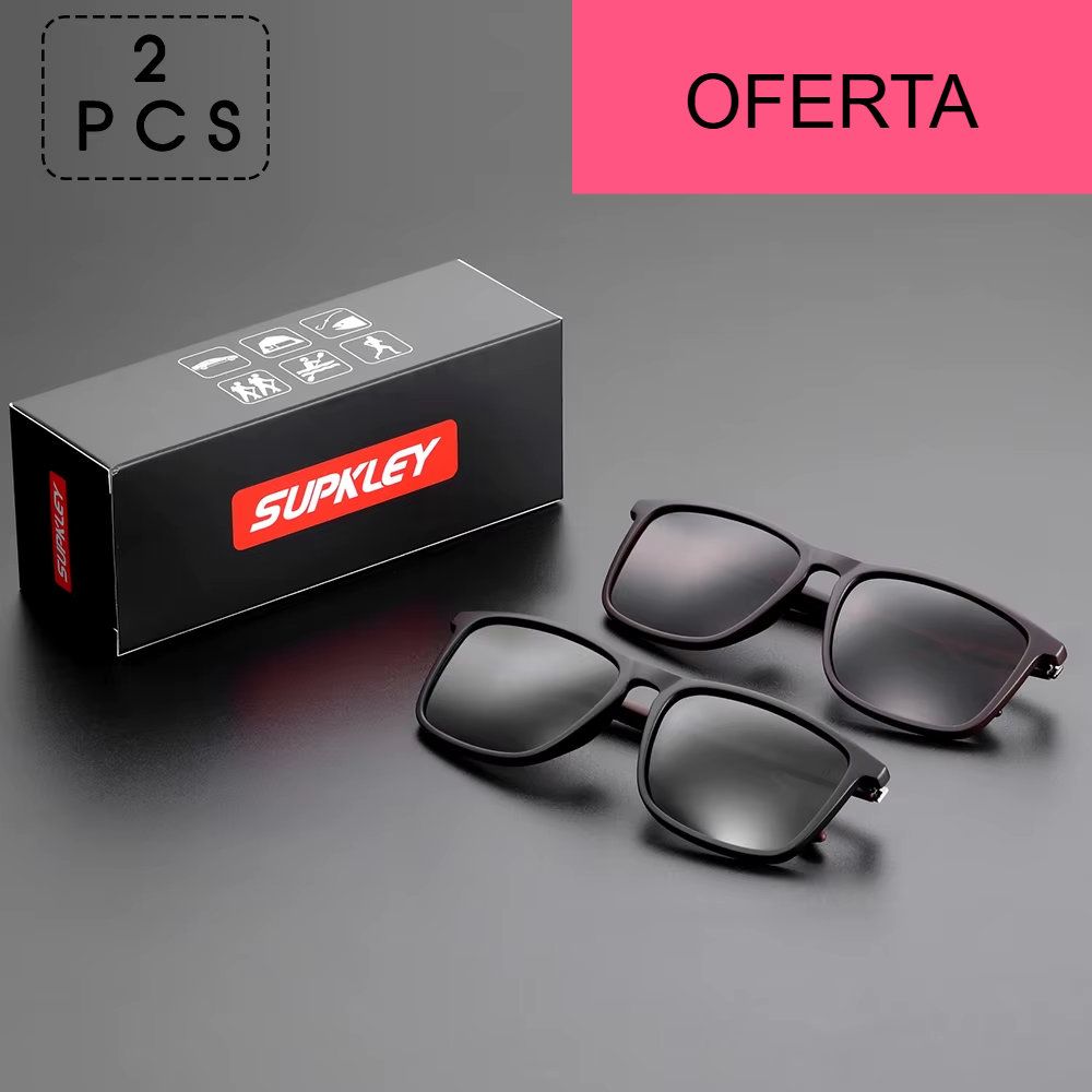 SUPKLEY Óculos de Sol Esportivos para Homens Óculos de sol polarizados, confortáveis e leves, com design quadrado. Um acessório masculino perfeito para o dia a dia.