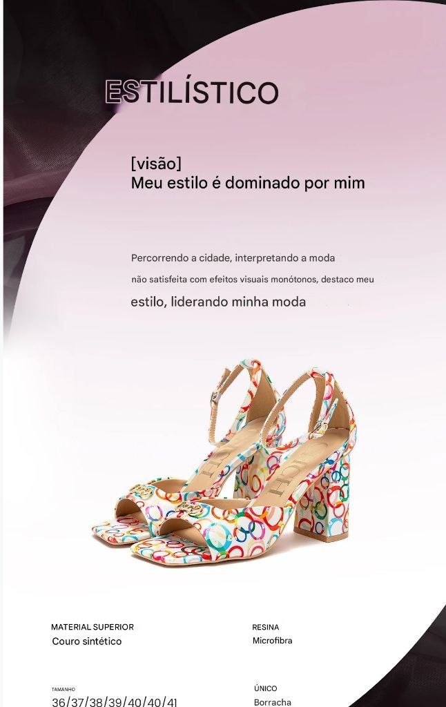 Salto alto feminino com flor metálica – elegância e luxo para festas inesquecíveis!