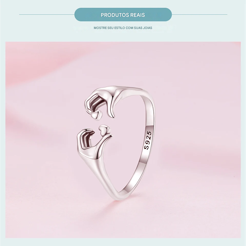 Anel WOSTU em Prata Esterlina 925 – Símbolo de Amor e União!