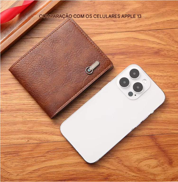 Carteira Bifold Curta Masculina em Couro Sintético Titular de Cartão de Identificação e Crédito Design Sólido e Elegante Ideal para Negócios e Uso Diário!