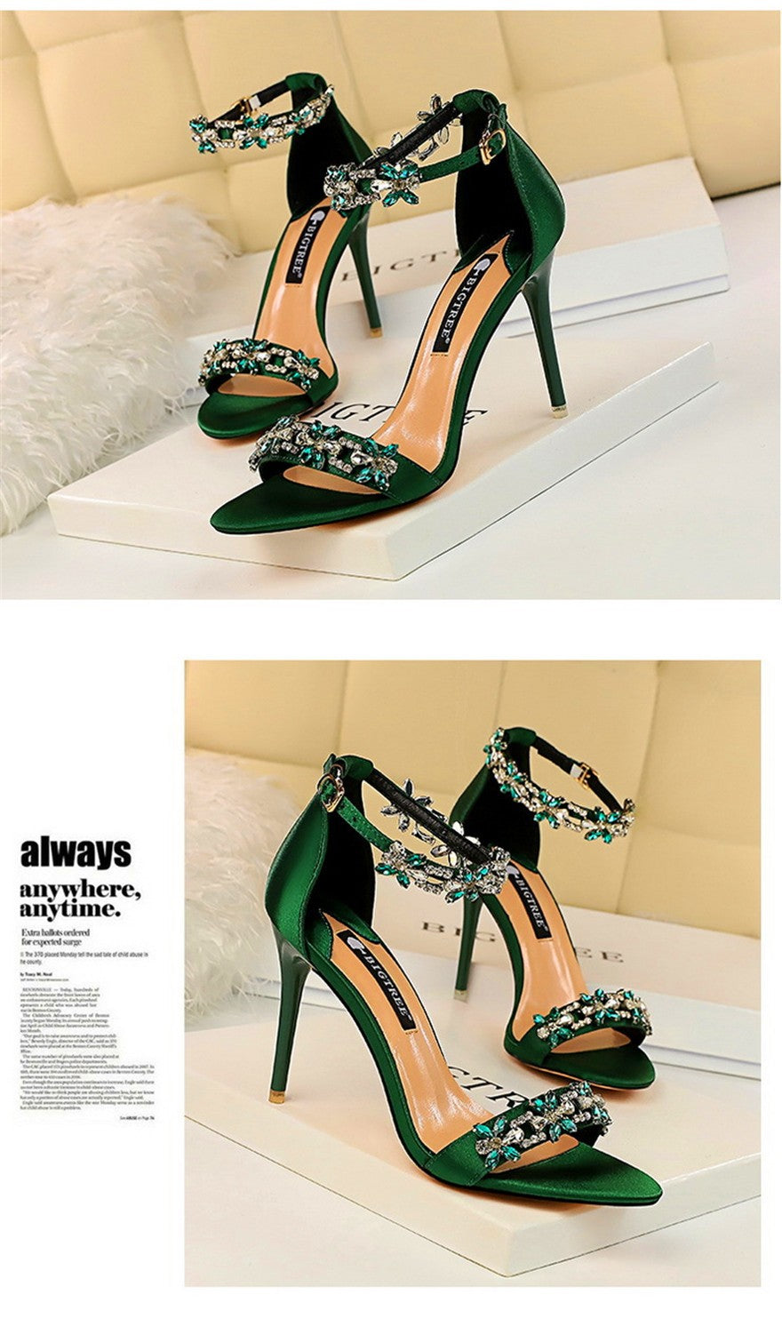 Sandálias femininas de seda macia, dedo aberto, verão 2025 — luxo com cristais, fivela no tornozelo, salto alto elegante, perfeitas para festas, noivas e ocasiões especiais