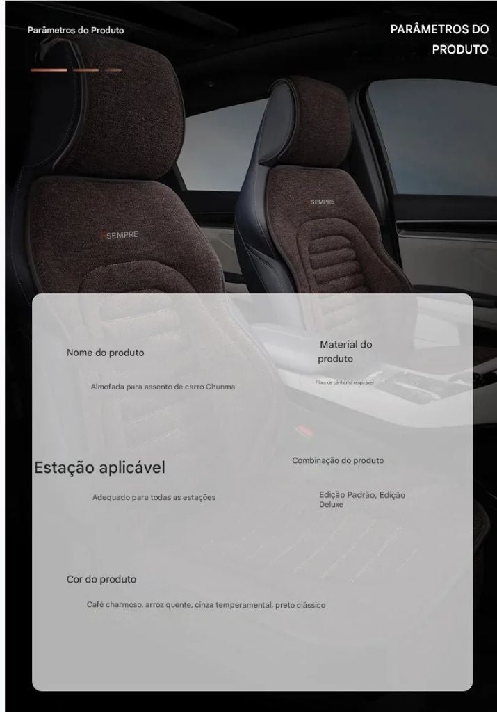 Capa Universal para Assento de Carro em Linho | 4 Estações | Respirável e Antiderrapante | Proteção Elegante para Bancos Automotivos