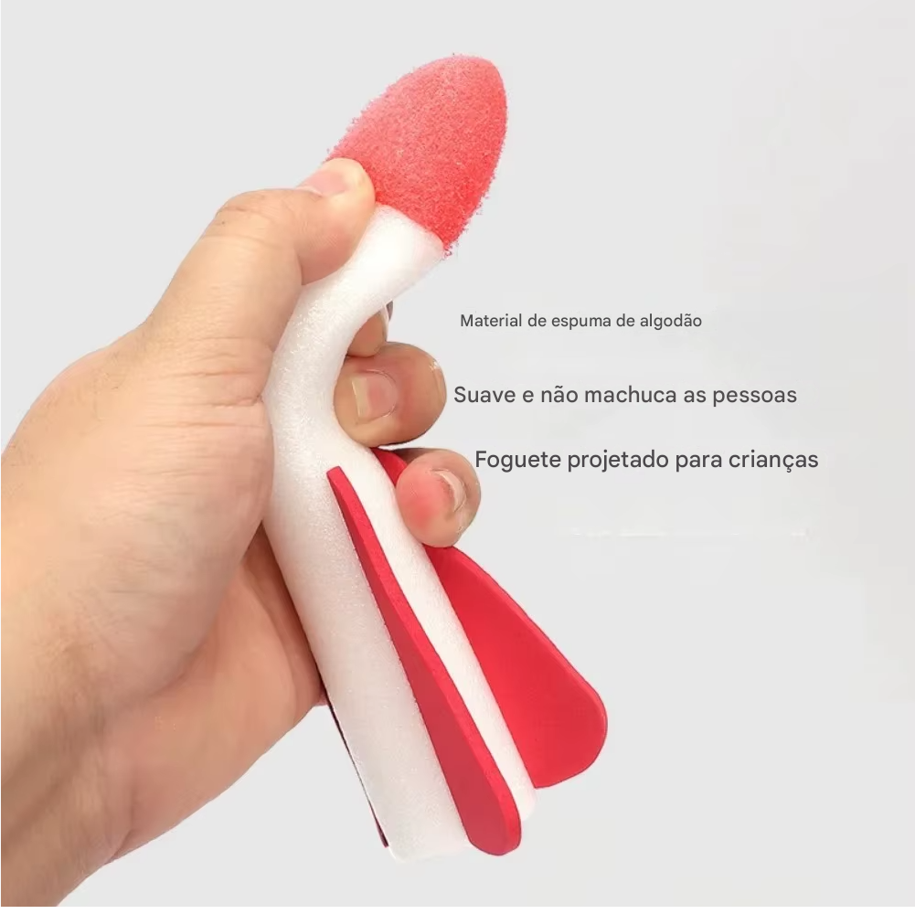 Brinquedo Lançador de Foguete com Bomba de Pedal – Jogo Divertido ao Ar Livre para Crianças