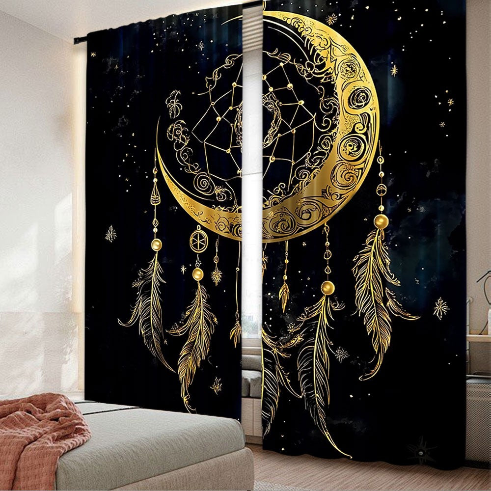 Kit com 2 Cortinas Boho Lua & Estrelas