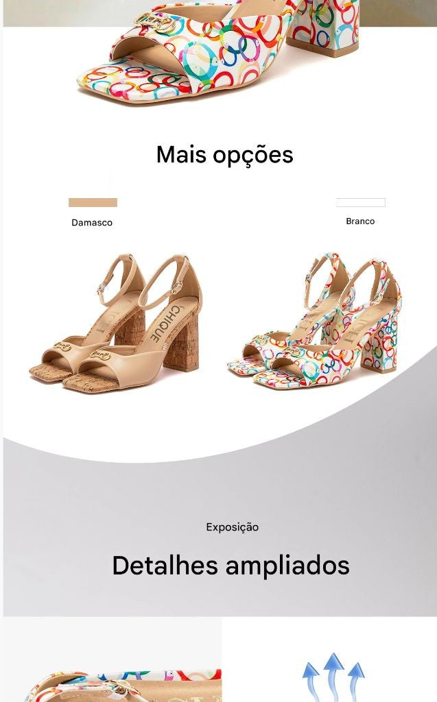 Salto alto feminino com flor metálica – elegância e luxo para festas inesquecíveis!