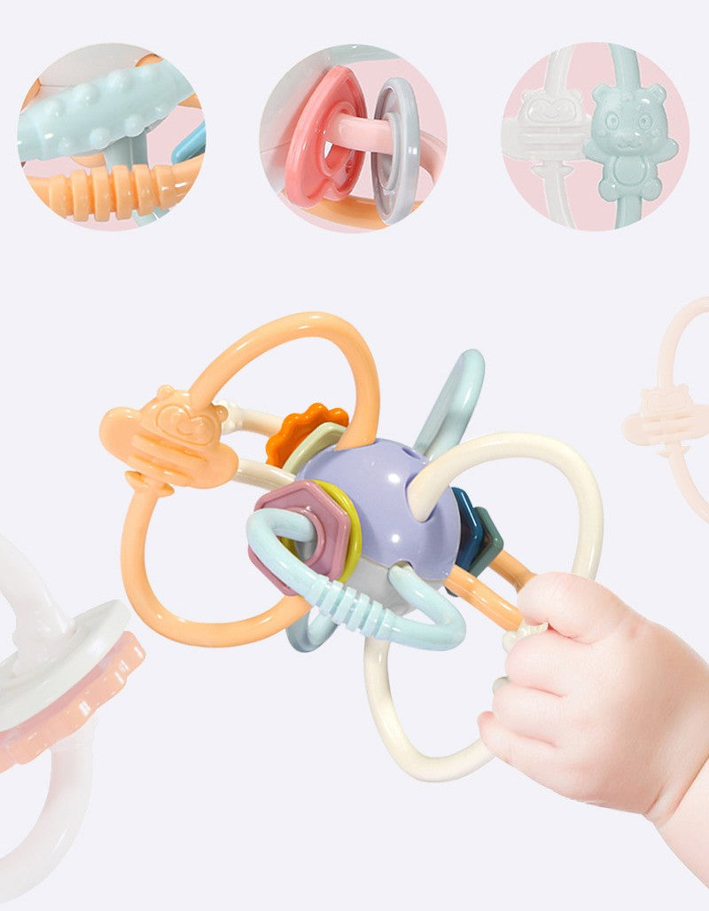 Brinquedo sensorial e educativo para bebês – 0 a 12 meses | Chocalho, mordedor, dentição e desenvolvimento motor.