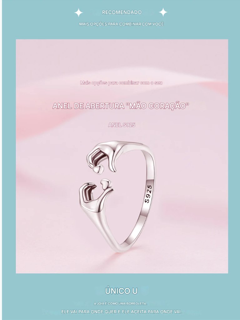 Anel WOSTU em Prata Esterlina 925 – Símbolo de Amor e União!