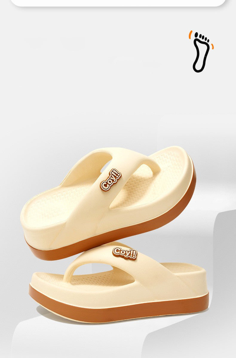 Chinelos femininos de verão — sandálias antiderrapantes com salto de 4 cm, estilo slide, confortáveis e elegantes, perfeitas para mulheres e meninas! ?????