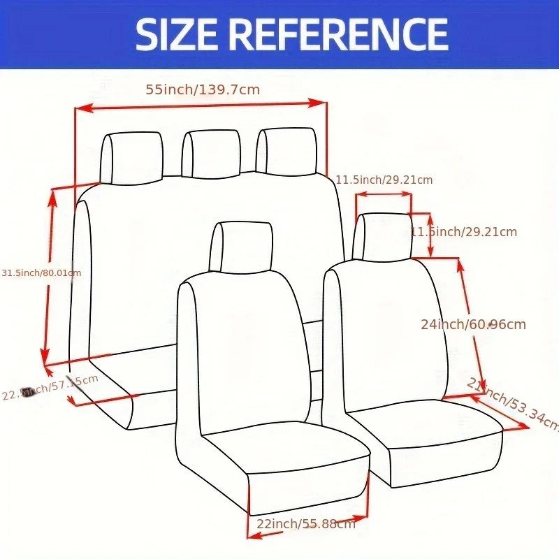 Conjunto Universal de Capas para Banco de Carro 9 Peças – Bordado Borboleta Vermelha, Estilo Elegante e Proteção Completa para Todas as Estações