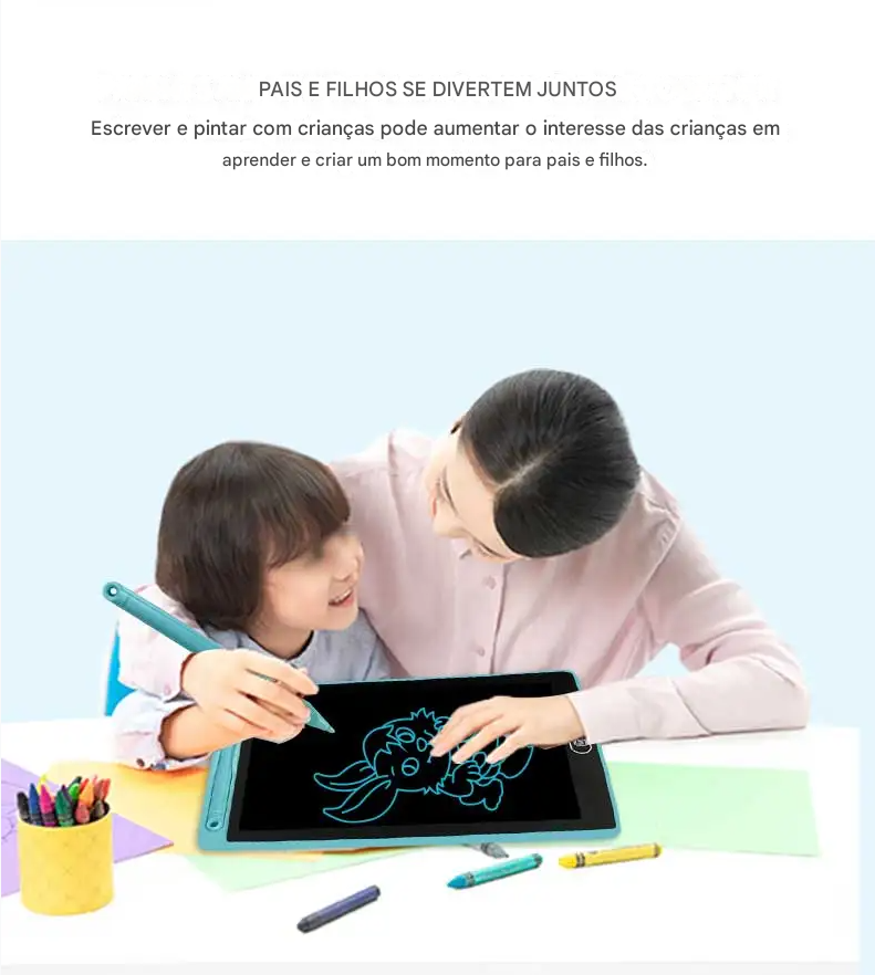 Prancheta Eletrônica LCD – Tablet de Escrita e Desenho Infantil Disponível nos tamanhos: 8.5 / 10 / 12 polegadas