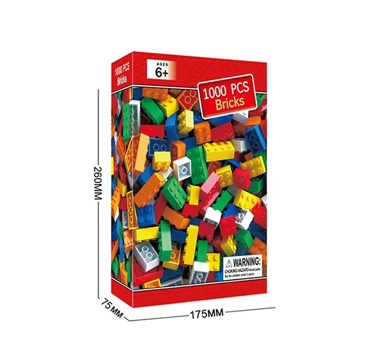 Blocos de Construção Criativos DIY – Conjunto em Massa com 300/500/1000/1500 Peças | Blocos Clássicos de Montar | Presente de Aniversário | Brinquedo Educativo para Crianças